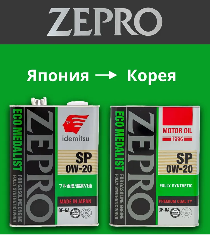 Моторное масло IDEMITSU Zepro Eco Medalist 0W-20, 4л купить по